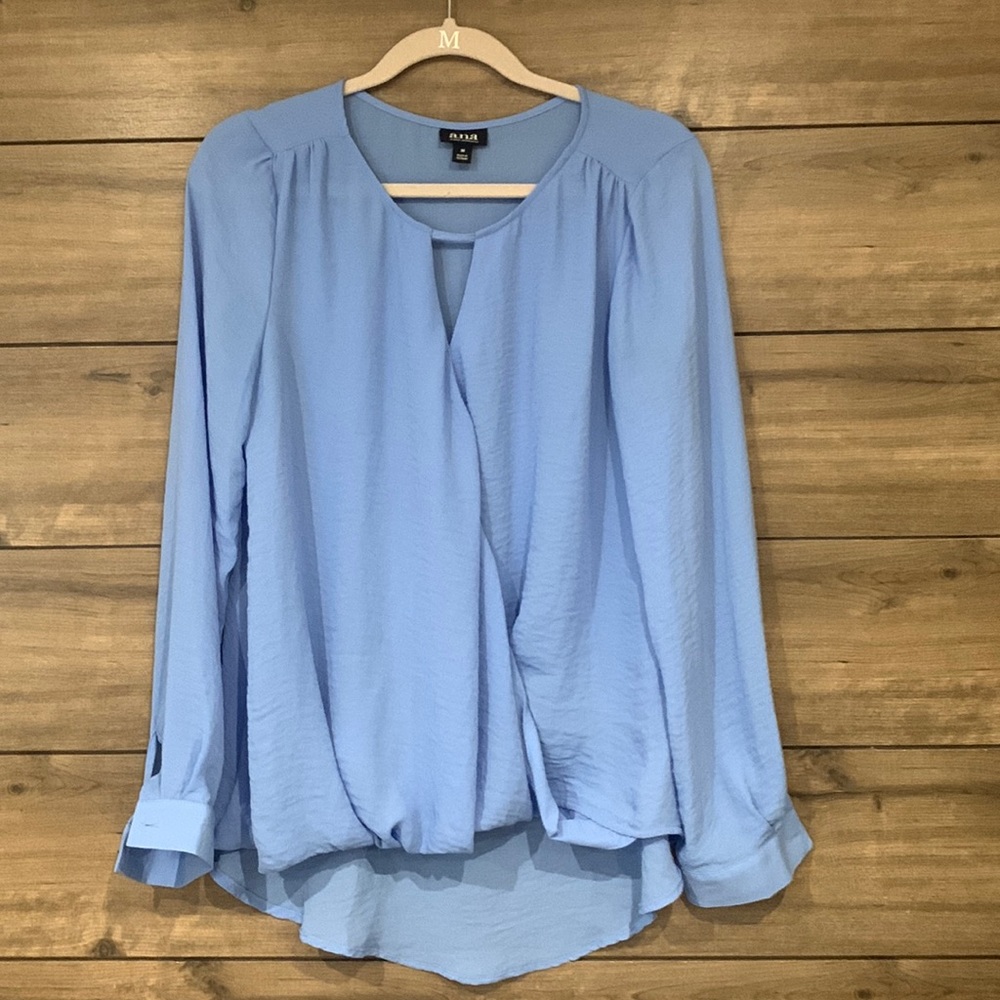 Blue long sleeved blouse